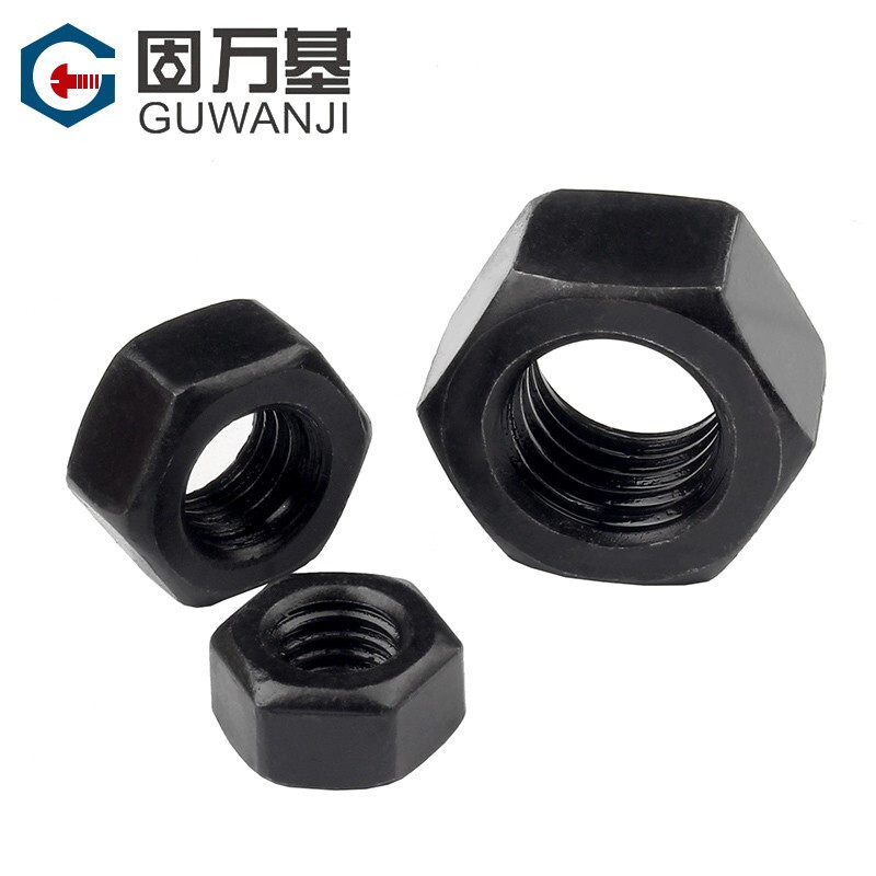 Guwanji grade 8.8 iron black fine thread hexagonal nut fine thread nut fine thread bolt cap screw nut nut cap collection black fine thread grade 8.8 M12x1.5 20 pieces