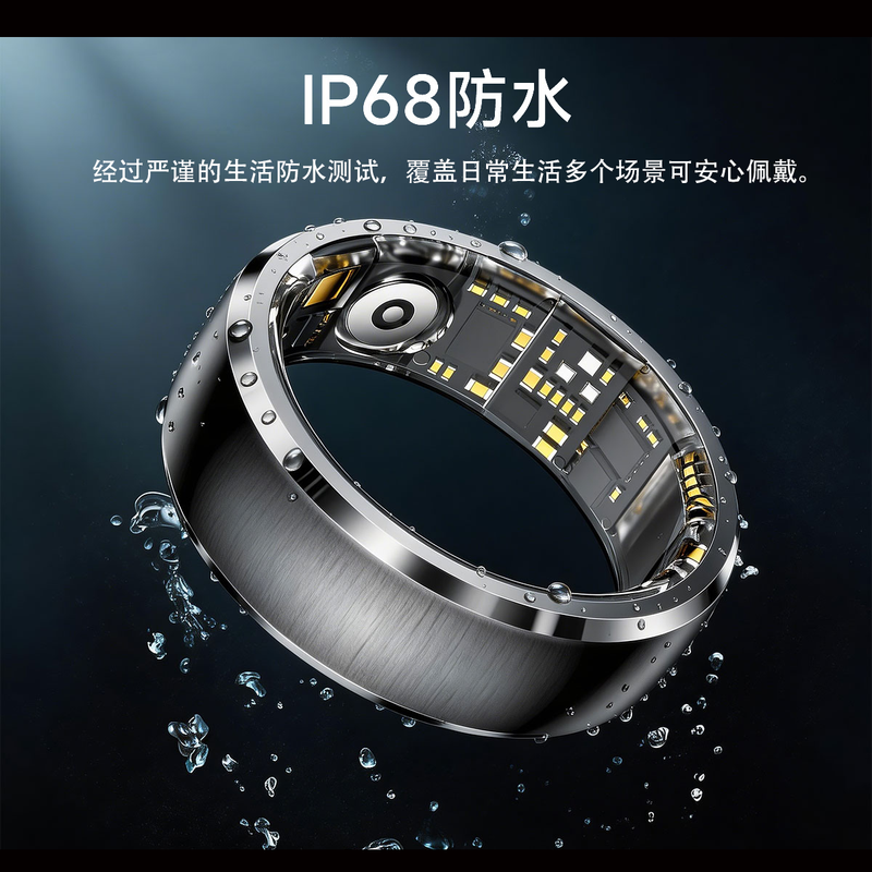 NUIBC Vibration Reminder Smart Ring Gesture Control Incoming Calls and WeChat Messages and SMS Alarm Clock Vibration Reminder Smart Ring Takes Photos and Videos Lighter than a Watch Silver Size 8 (Circumference 57mm)