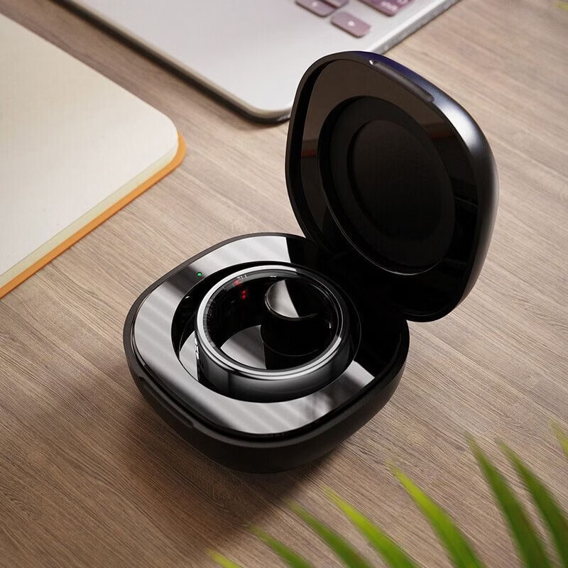 New AI Smart Bluetooth Ring with Display Hand Screen Gesture Control Sleep Monitoring Heart Rate Blood Oxygen Blood Pressure Health Ring Step Counter Health Exercise Monitoring Smart Waterproof Rose Gold Free Charging Box Size 10 20mm Recommended 65-70kg