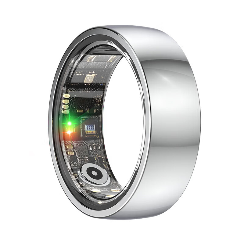 24-hour health monitoring smart ring, blood pressure, heart rate and blood oxygen monitoring, sleep, multiple exercise modes, non-sensory wearing smart ring, Silver, free charging compartment + heart rate + blood oxygen + blood pressure + sleep + exercise + non-sensory wearing, size 9, diameter 19, finger circumference 59