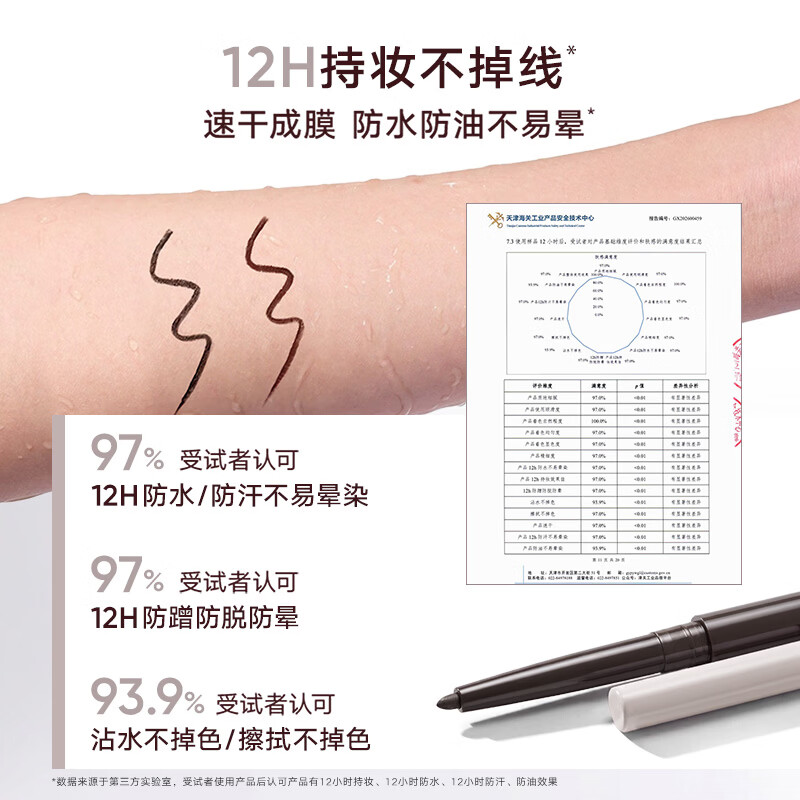 Orange Duo Slim and Smooth Eyeliner Gel Pen Eyeliner Waterproof, Sweatproof, Long-lasting and Non-smudged. Recommended for novices as a gift for girlfriend 02 Brown