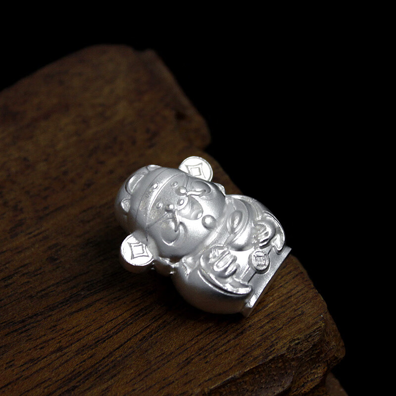 Pure Bamboo Silver 9999 Pure Silver God of Wealth Solid Silver Decoration Tea Pet Investment Collection Gift 50g/piece Pure Silver God of Wealth 5 Pieces (Gift Box)