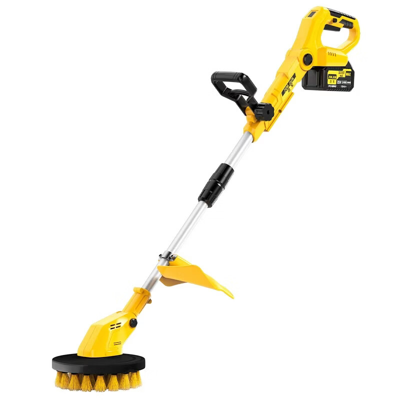 Enter electric cleaning machine, floor brushing machine, courtyard slate scrubbing, moss removal, floor scrubbing brush, outdoor wall and bathroom cleaning brush, lithium battery brushless waterproof floor scrubbing machine + 15 single batteries + 4 nylon brushes