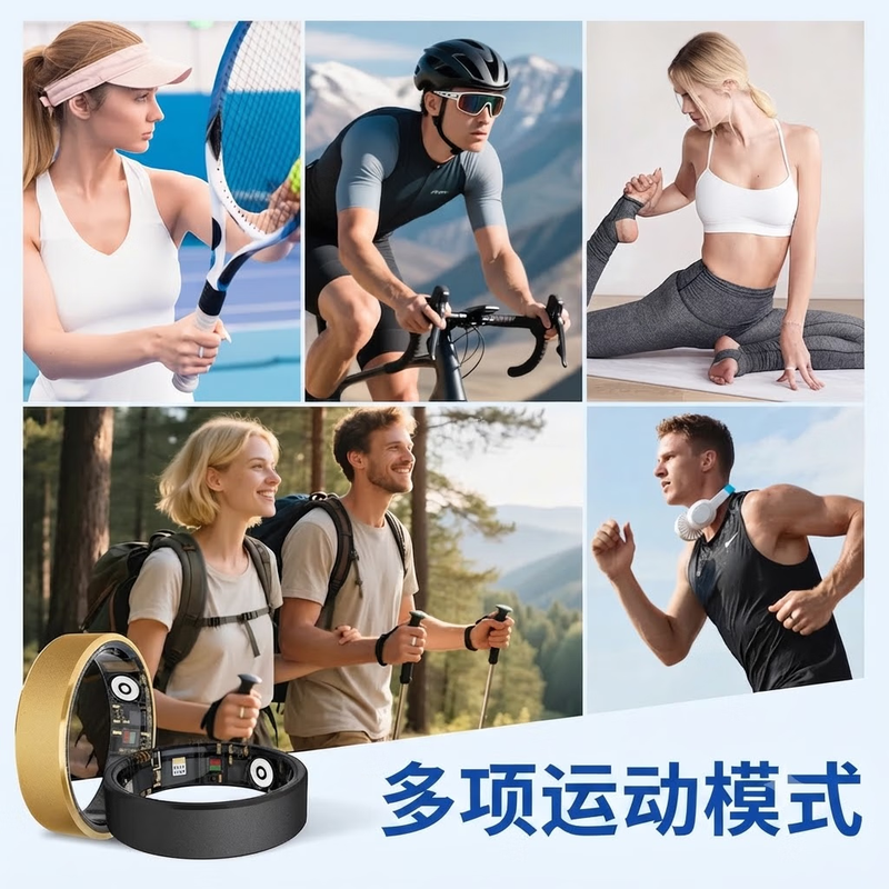 ZekNeo JD.com back-to-school season smart AI ring with blood oxygen, sleep, and exercise data monitoring functions 5ATM + IP68 waterproof slim and compact rose gold 10