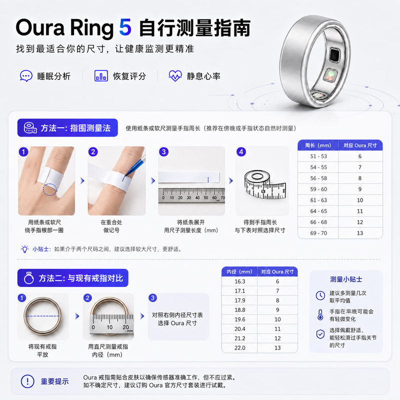 OURARing 5 Wang Hong's same style smart ring sleep monitoring health tracking heart rate temperature exercise recovery ring oura ring bright black 6