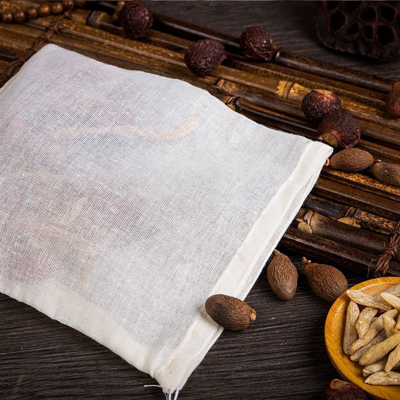 Edible cotton filter bag, slag separator bag, Chinese medicine packaging cloth bag, material bag, brine bag, foot medicine bag, gauze bag, premium fine mesh, 8*10 cm, 10 pieces