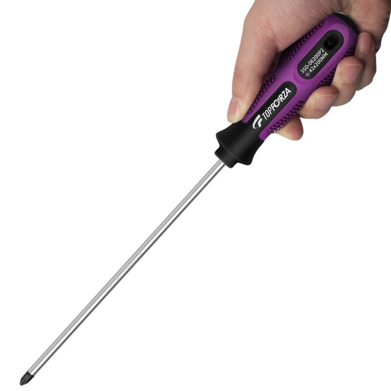 TOPFORZA screwdriver cross driver with strong magnetic screwdriver rubber handle high torque chrome vanadium steel #2x6.0x200mm 3SD-06200P2