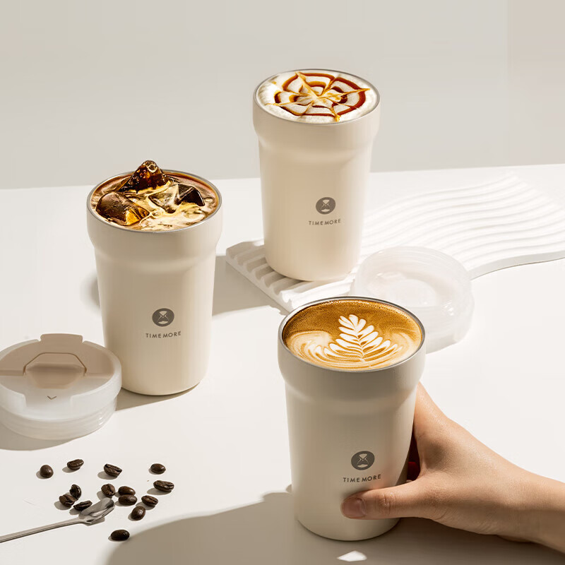 Taimo stainless steel coffee tumbler double-layer water cup ear cup portable ceramic liner coffee cup