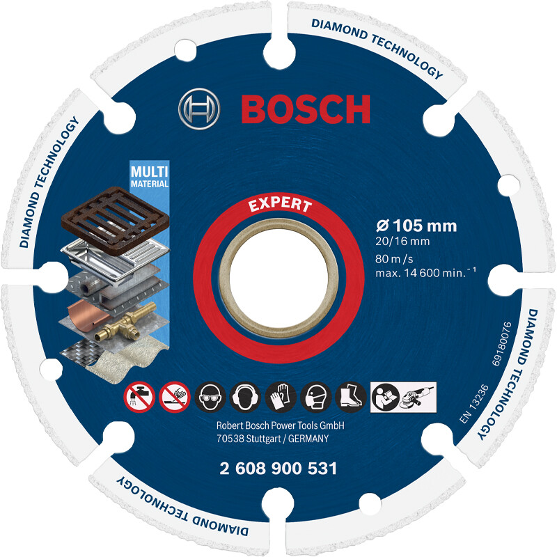 BOSCH Diamond Metal Slice Extra Long Cutting Sturdy Angle Grinder Metal Cutting 1 Piece 105x20/16mm