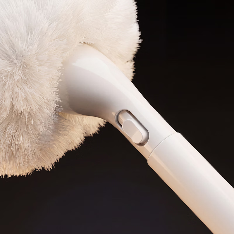 Cloud spherical soft-bristled long-handled bathtub brush, toilet and bathroom cleaning brush, toilet brush does not damage the glaze, no dead ends, dense foaming/PP soft silk/extended handle/with hook, small size (50CM long/10CM round brush head)-1 piece