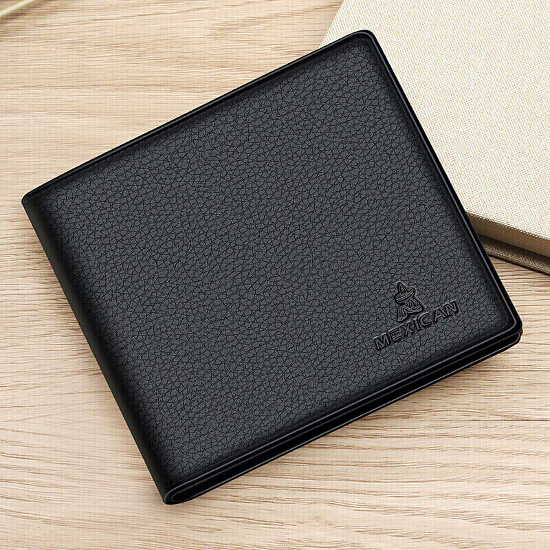 Scarecrow Men's Wallet Short Business First Layer Cowhide Horizontal Two-fold Ticket Holder Multi-Card Slot Wallet New Year's Gift