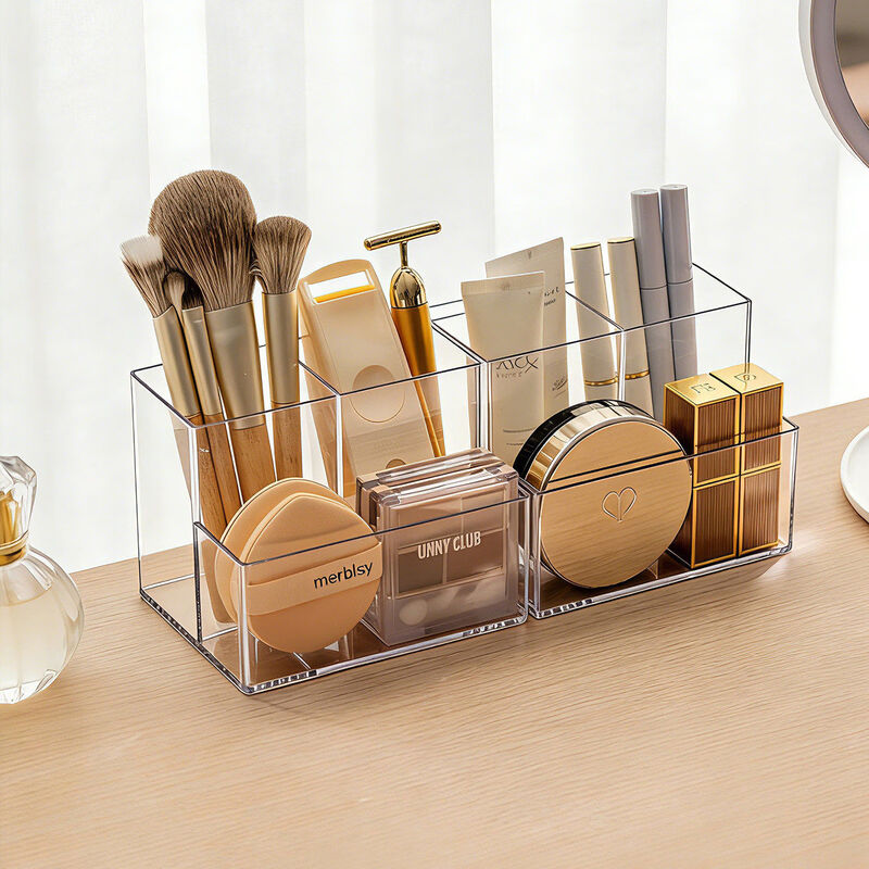 Fan Yejia's 2 mirror cabinet storage boxes cosmetics desktop compartment organizer skin care product powder puff lipstick storage rack