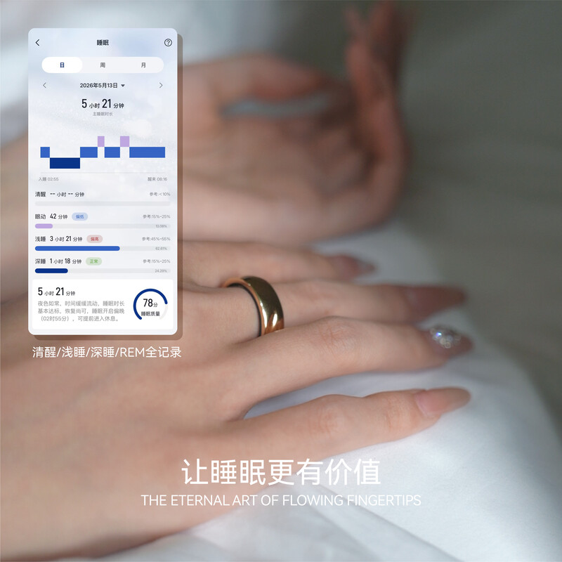 Shakespeare (Monologue) smart ring AI sleep heart rate monitoring light luxury high-end 26 years new couple Platinum No. 7