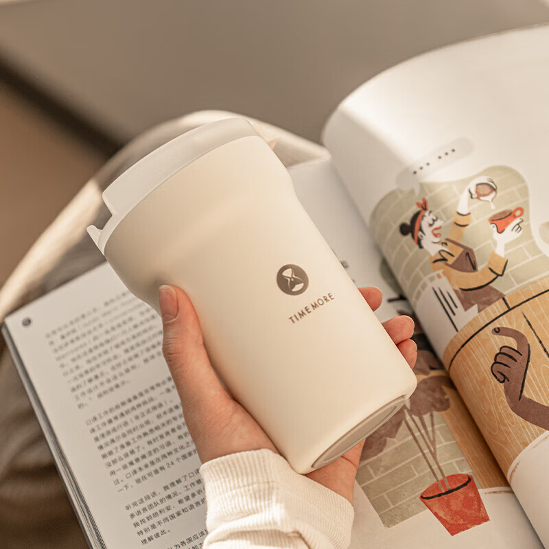 Taimo stainless steel coffee tumbler double-layer water cup ear cup portable ceramic liner coffee cup