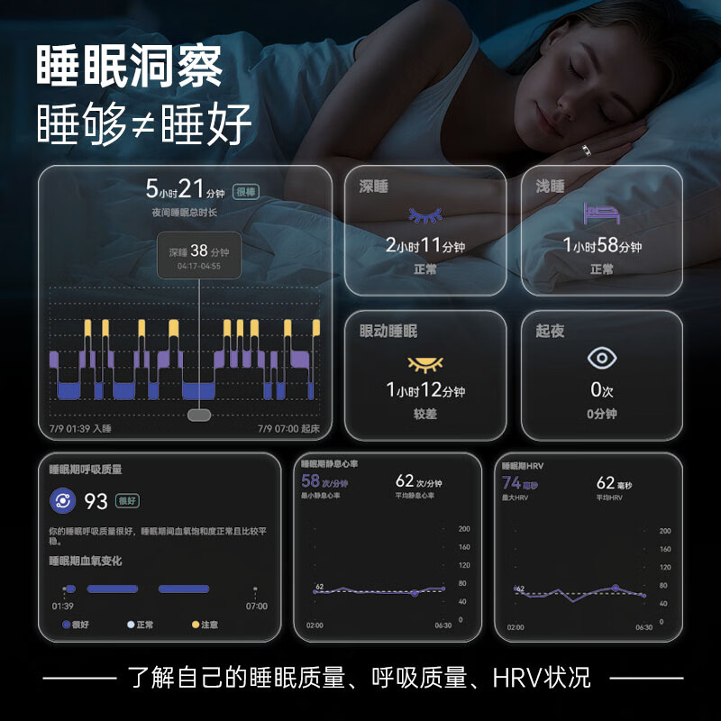 Lotus Purple Star LotusRing Smart Ring AI Health Monitoring Vibration Reminder Sleep Insight Sports Tracking Vibration Touch Interaction for Incoming Calls Smart Ring Black No. 10