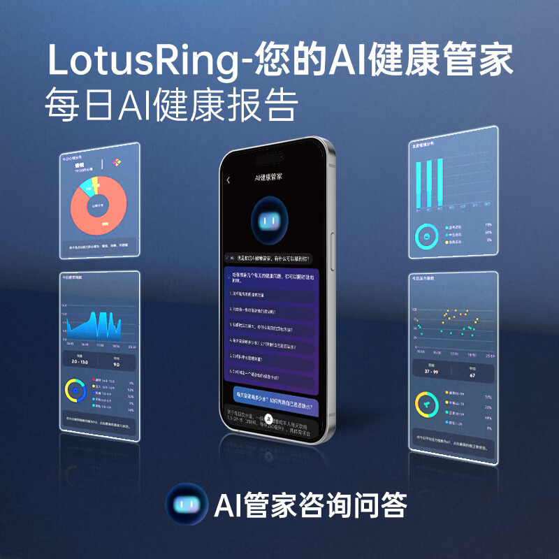 Lotus Purple Star LotusRing Smart Ring AI Health Monitoring Vibration Reminder Sleep Insight Sports Tracking Vibration Touch Interaction for Incoming Calls Smart Ring Black No. 10