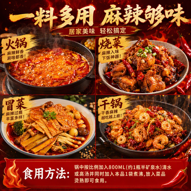 Dalongyi Rich Butter Hot Pot Base 200g Serves 2-3 Spicy Maocai Hot Pot Seasonings Intangible Cultural Heritage Skills