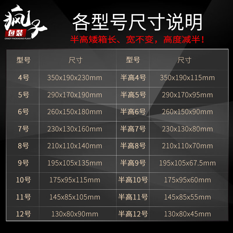 Crazy packaging express packaging carton wholesale custom size postal delivery packaging carton moving carton box customization five-layer extra hard BE tile (blank) No. 5 (29x17x19cm) 60 pcs