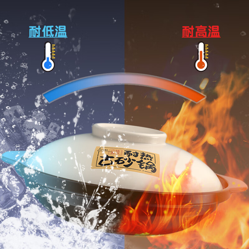 Kangshu Kangshu dry-roasted pot combination household commercial cooking pot high-temperature resistant ceramic casserole anti-cracking and heat-resistant shallow pot stew pot Kangshu heat-resistant ancient pot for 2-4 people 1900ml