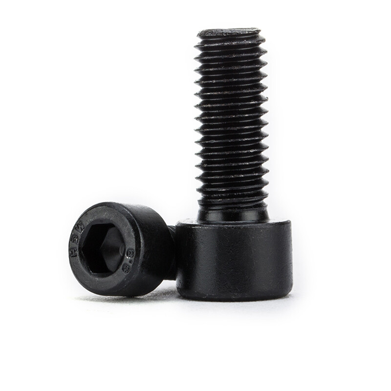 Jinggong grade 8.8 cylindrical head hexagonal screws, medium carbon steel blackened cup head screws and bolts GB70 M8-M12 M12*70 half teeth 5 pieces