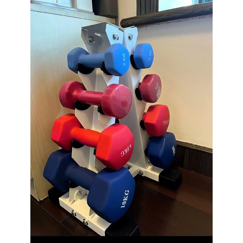 Mondoba2024 indoor dumbbell rack two-layer three-layer multi-layer storage rack household multi-specification dumbbell special placement rack five-layer dumbbell rack (white)