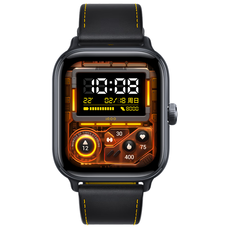 IQOO WATCH GT smart AI watch Blue River operating system map navigation 21-day long battery life sports and health heart rate monitoring phone watch bracelet wearable instant black eSIM version genuine leather