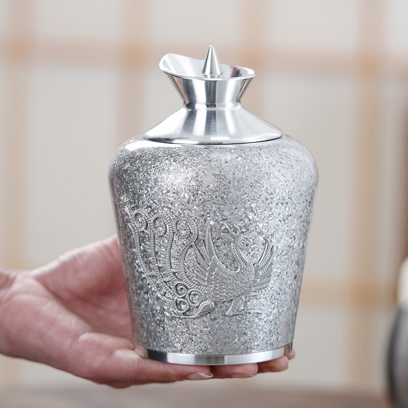 Spot Tin Longlongfeng Wine Warmer Pure Tin Handmade Chinese Style Wine Warmer Retro Wine Warmer Home Warmer White Wine Four Liang Dragon and Phoenix Wine Warmer (1 Pot 6 Cups)