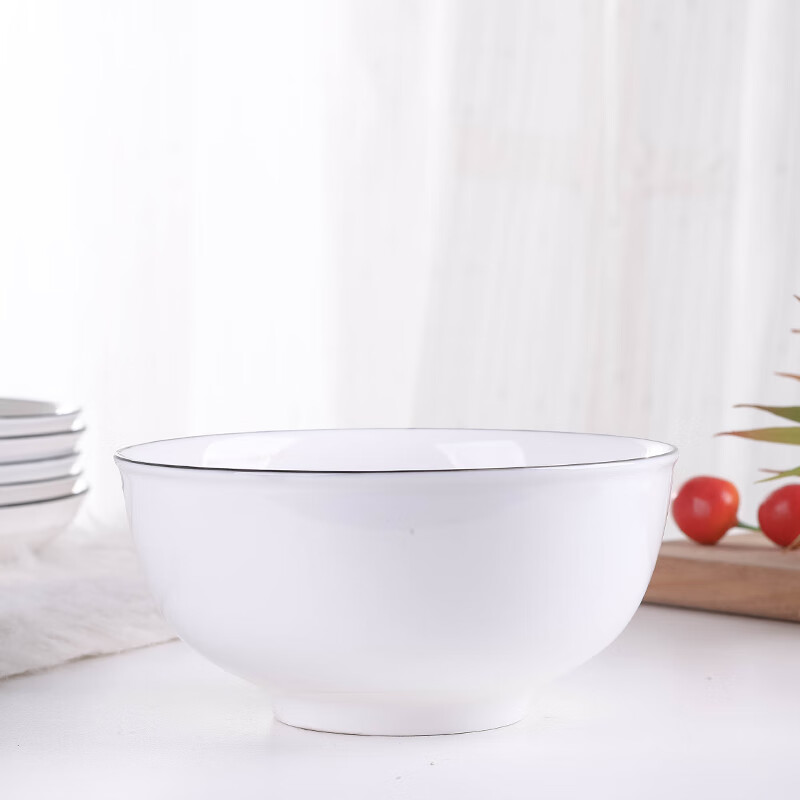 Haoya high temperature underglaze color Jingdezhen ceramic tableware soup bowl large rice bowl simple noodle bowl elegant 6-inch noodle bowl 2 pack
