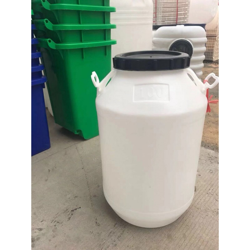 Boelter thickened plastic bucket water storage bucket with lid household sealed fermentation brewing enzyme bucket white industrial large plastic bucket extra thick 100 liters 200 kilograms of water