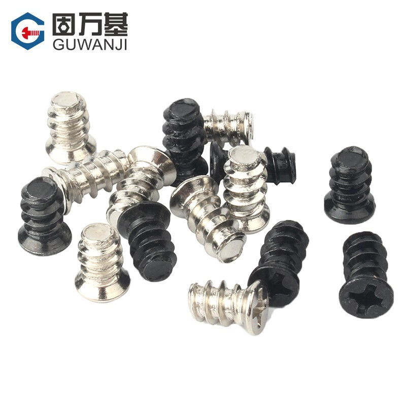 GUWANJI nickel-plated (small head) chassis fan screw iron black flat head self-tapping screw KB countersunk head flat tail self-tapping screw M5*10 head 6.0 nickel 100 pieces