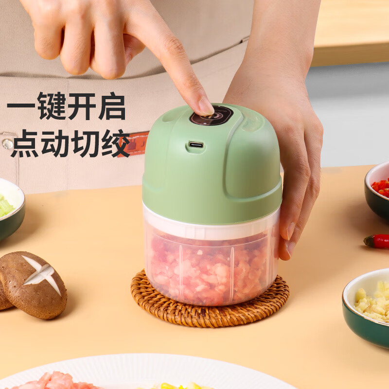 Baijie electric garlic masher garlic masher food supplement machine garlic masher meat grinder garlic puller 250ml green garlic masher