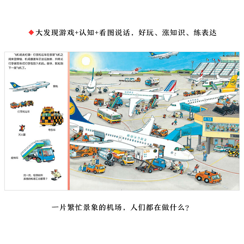 1-4 years old children's concentration training game picture book Baby Concentration 1000 Point Reading Edition, 6 volumes in total, car discovery, animal transportation, festival kindergarten picture book, vision discovery picture book, tear-resistant board book, supports old version of Little Monkey Pipi point reading pen