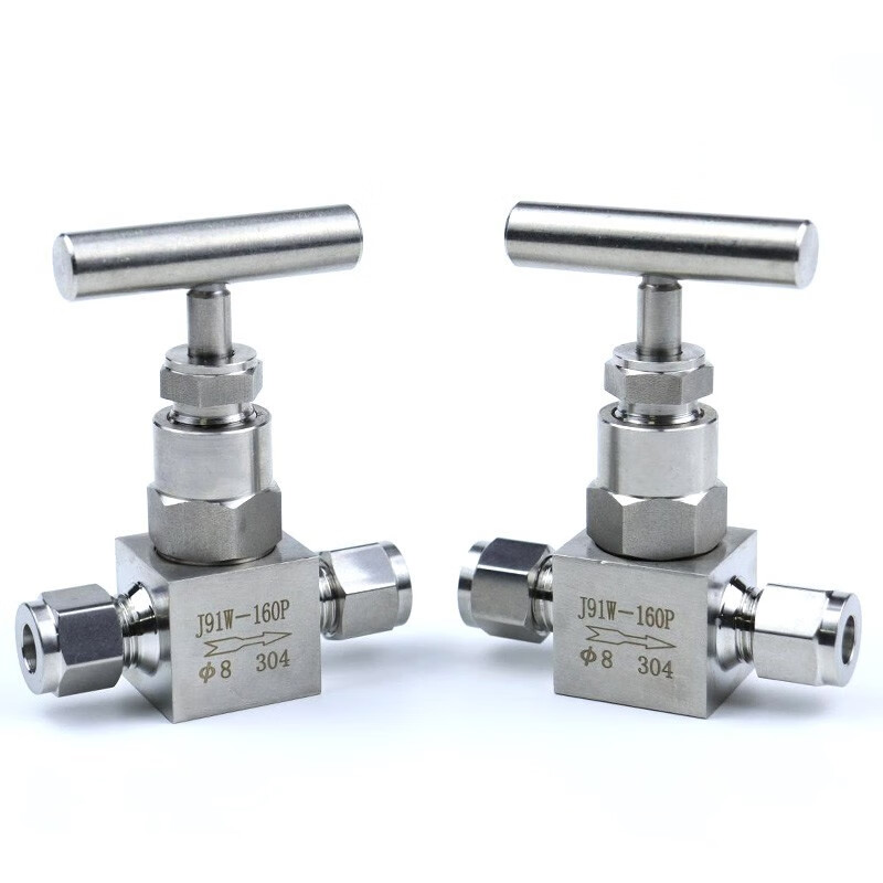 FASTENERFT 304316L stainless steel one-word handle double card sleeve needle valve high-pressure card sleeve stop valve J91W-160P throttle valve one-word high-pressure needle valve 1/8MM