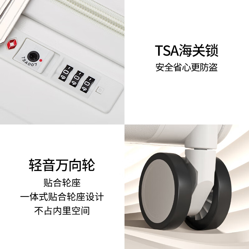 KIKITO wide trolley suitcase for male and female college students 2024 new password PC lightweight travel boarding large capacity trolley case Sakura Pink 24 inches, suitable for medium and long distance travel of 3-7 days