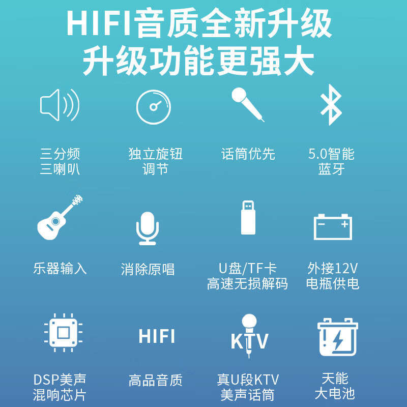 Songchuan International SS6 outdoor mobile trolley karaoke singing performance dancing high-power Bluetooth audio charging square dance stage with wireless microphone jukebox subwoofer pull-bar model 10-inch heavy bass + U-segment FM dual microphone