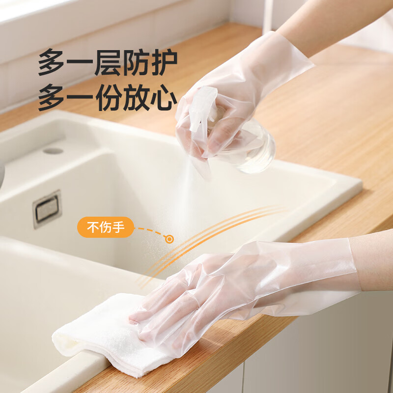 Meiya Disposable Gloves Food Grade 100 Pcs Upgraded Thickened PE Plastic Kitchen Kneading Gloves