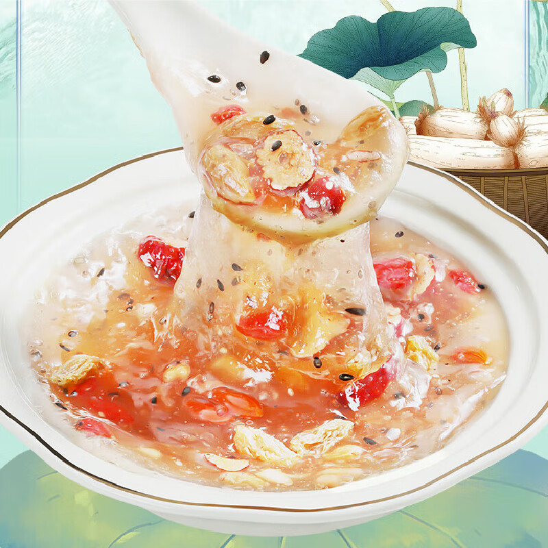 Gubentang's upgraded version of chia seed, nut and lotus root starch soup, sugar-free for pregnant women, is an official breakfast substitute for lazy people. Free breakfast cup of chia seed, nut and lotus root starch soup (3