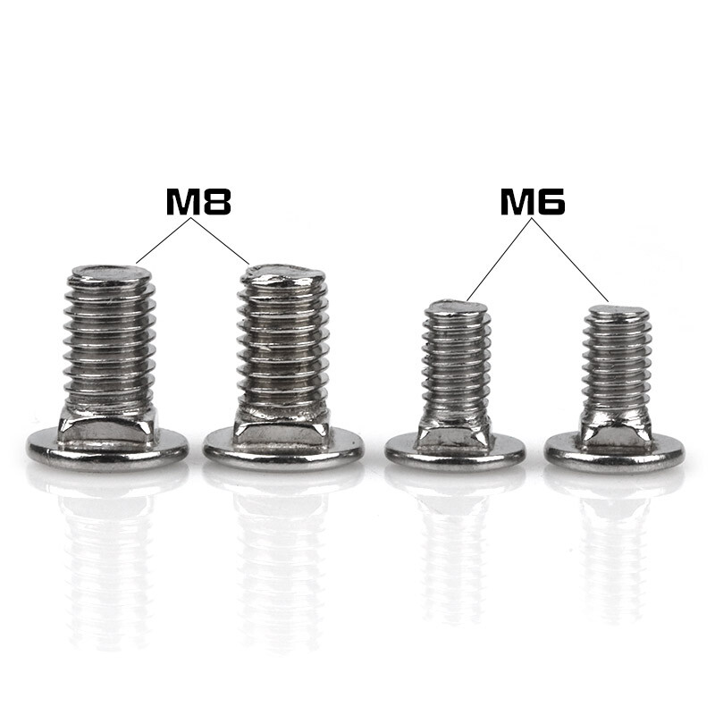 Fort 304 stainless steel bridge screws M6M8 bridge connection bolts square neck wire trough screws carriage flat head short square neck M8*20 304 material (including nuts) 10 sets