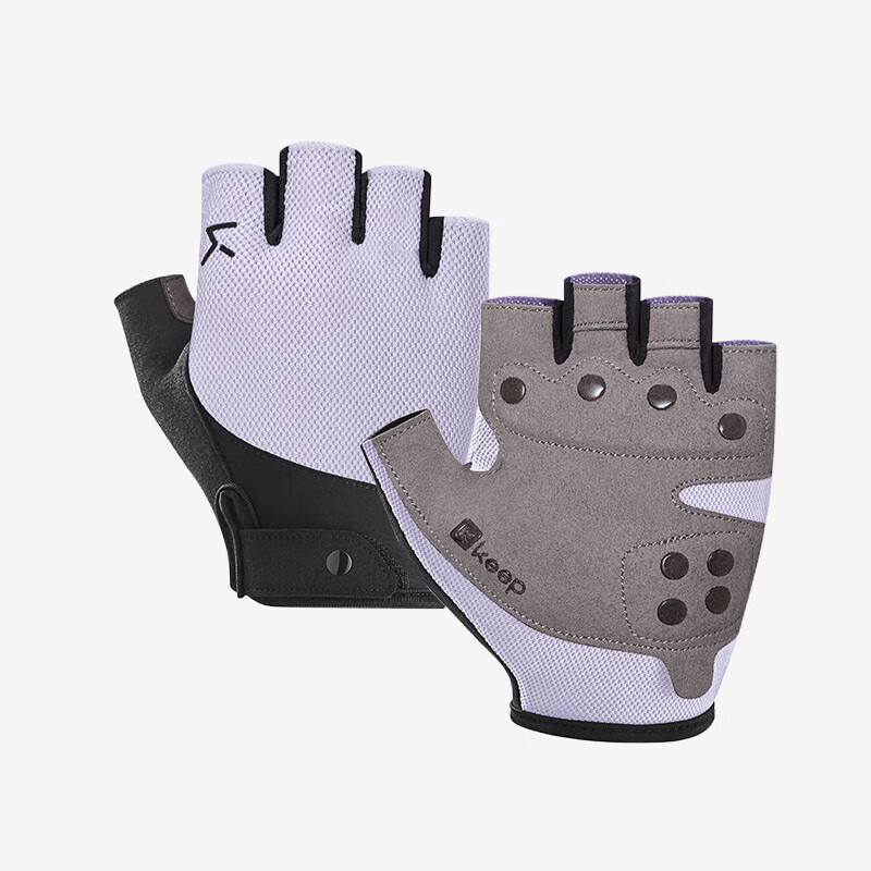 Keep Fitness Gloves Men's and Women's Sports Gloves Cycling Horizontal Bar Pull-Up Training Iron Roller Anti-Slip Palm Guard Purple Gray M