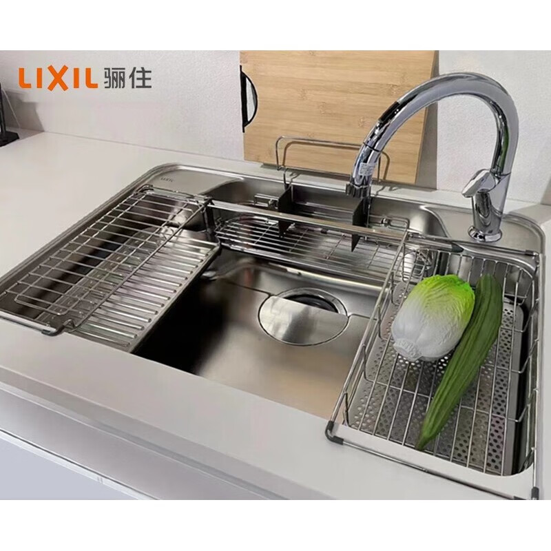 LIXIL sink short stainless steel sink 3D embossed multi-function 304 stainless steel multi-accessories 830+INA A5