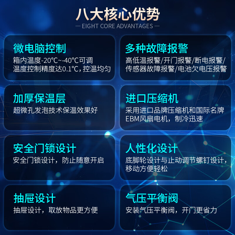 Aucma medical low-temperature freezer - 40 degrees biological research laboratory vertical medical refrigerator - 20 degrees pharmaceutical reagents lockable plasma vaccine quick-freezing cryogenic storage box 276 liters -20~-40 degrees DW-40L276