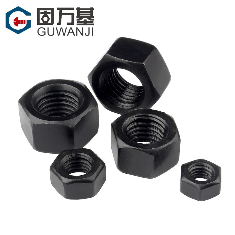 Guwanji grade 8.8 iron black fine thread hexagonal nut fine thread nut fine thread bolt cap screw nut nut cap collection black fine thread grade 8.8 M12x1.5 20 pieces