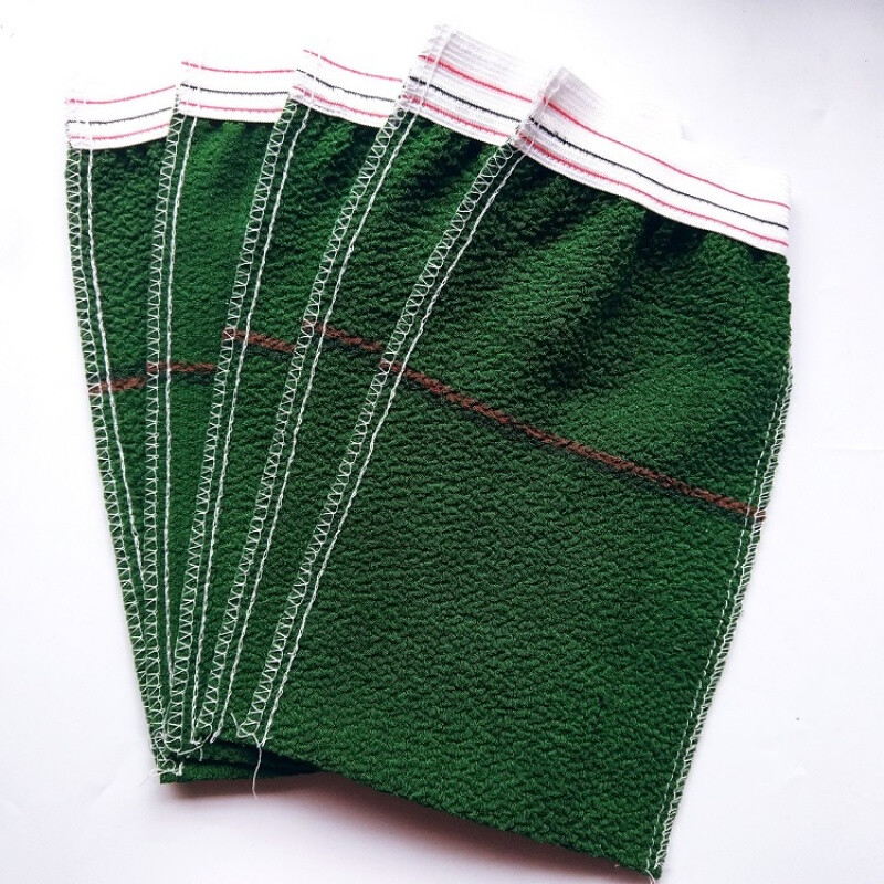 Haojinju high-end single-layer special gloves back rub technician large bathroom roving bath towel single layer 6 pieces 500D extra coarse sand military green