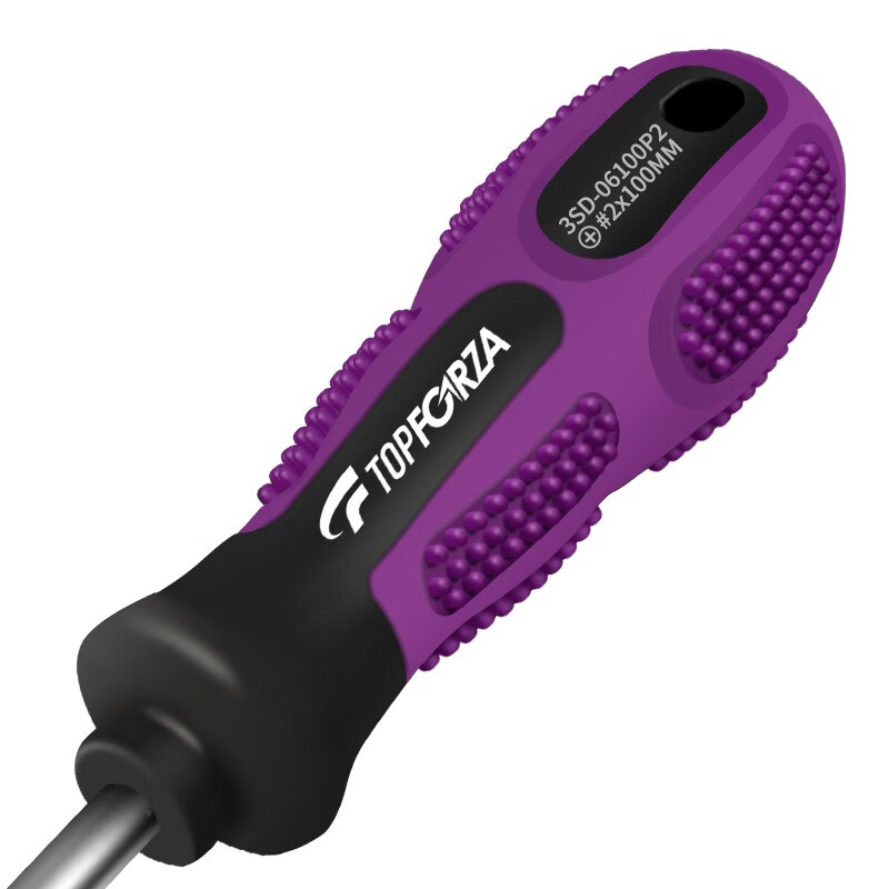 TOPFORZA screwdriver cross driver with strong magnetic screwdriver rubber handle high torque chrome vanadium steel #2x6.0x100mm 3SD-06100P2