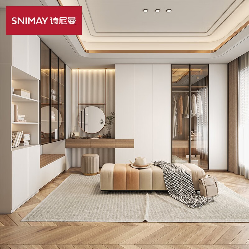 Schneiman whole house custom-made overall wardrobe modern simple bedroom wardrobe flat door to top wardrobe wardrobe furniture customization customization prepayment (non-commodity price)