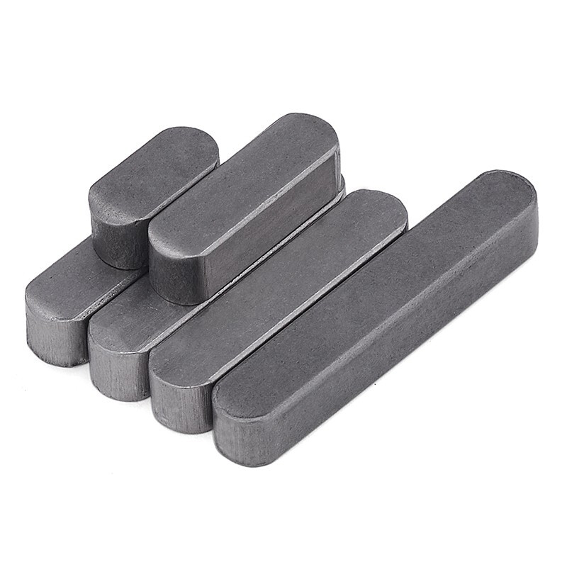 Jinggong carbon steel GB1096 flat key pin A-type flat key pin key flat key bar square key pin horizontal pin shaft pin double-ended round flat key A3 5*5*20 50 pieces