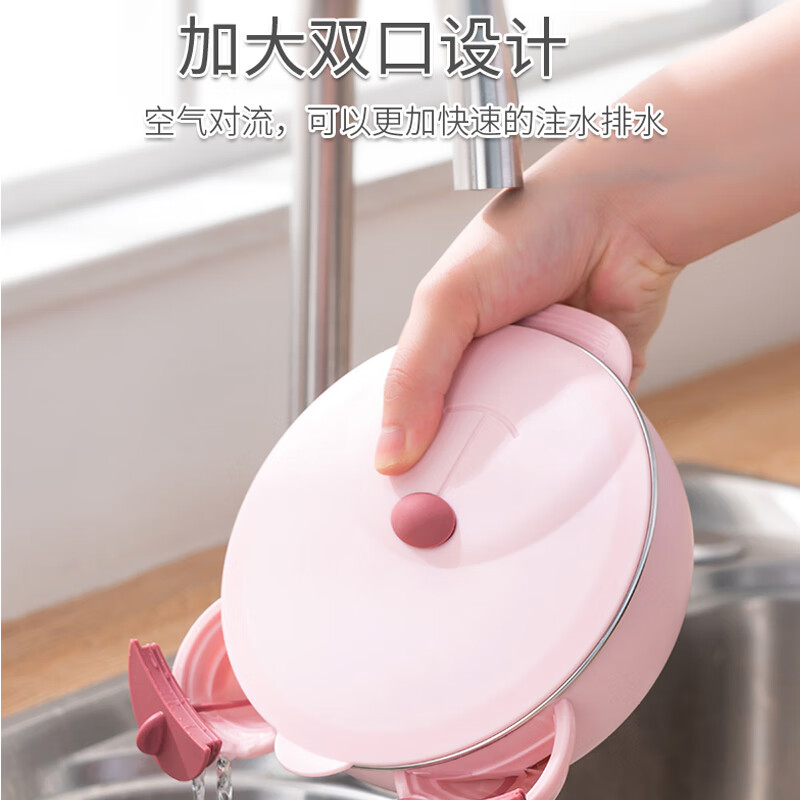 COOKSS Children's Dinner Plate Stainless Steel Compartment Baby Tableware Food Bowl Baby Suction Cup Water Insulated Bowl with Fork Spoon Blue