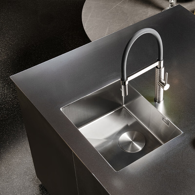 Baineng stainless steel integrated cabinet custom-made simple modern open kitchen cabinet custom home combination brown