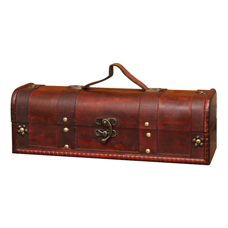 CLCEY red wine box single and double wine gift box sealing wine box wedding high-end packaging box wooden gift box empty box 001 style - red