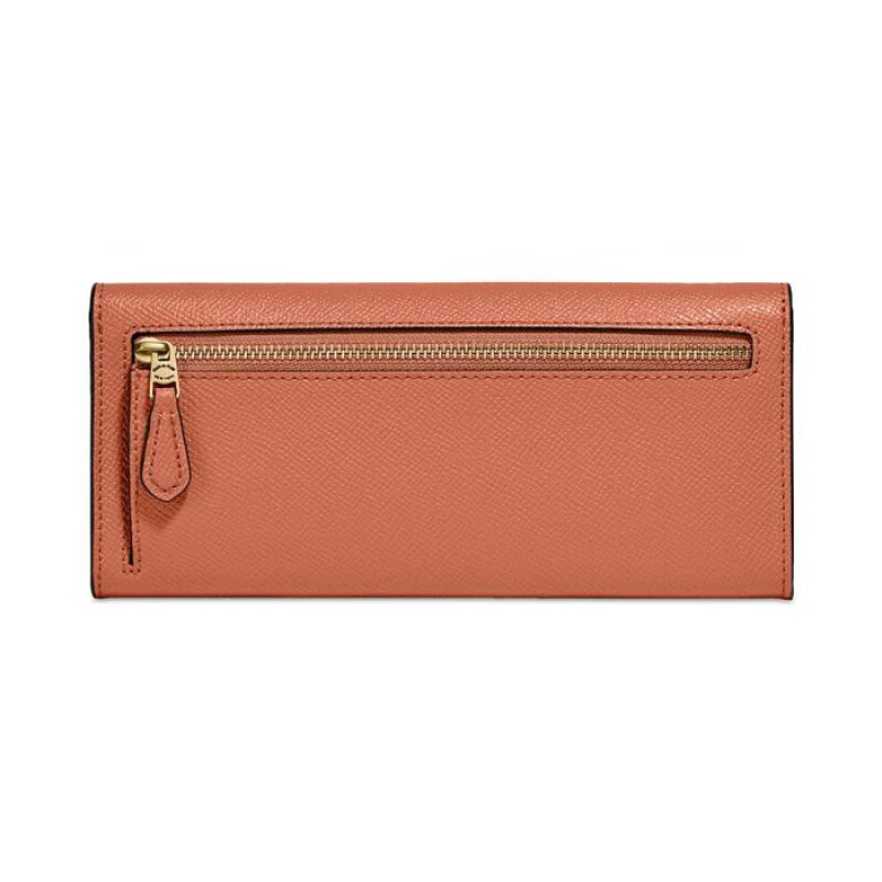 COACH Women's Wallet Light Orange Wyn Soft Leather Flip Card Slot Long Fashion Chinese Valentine's Day Gift Black os